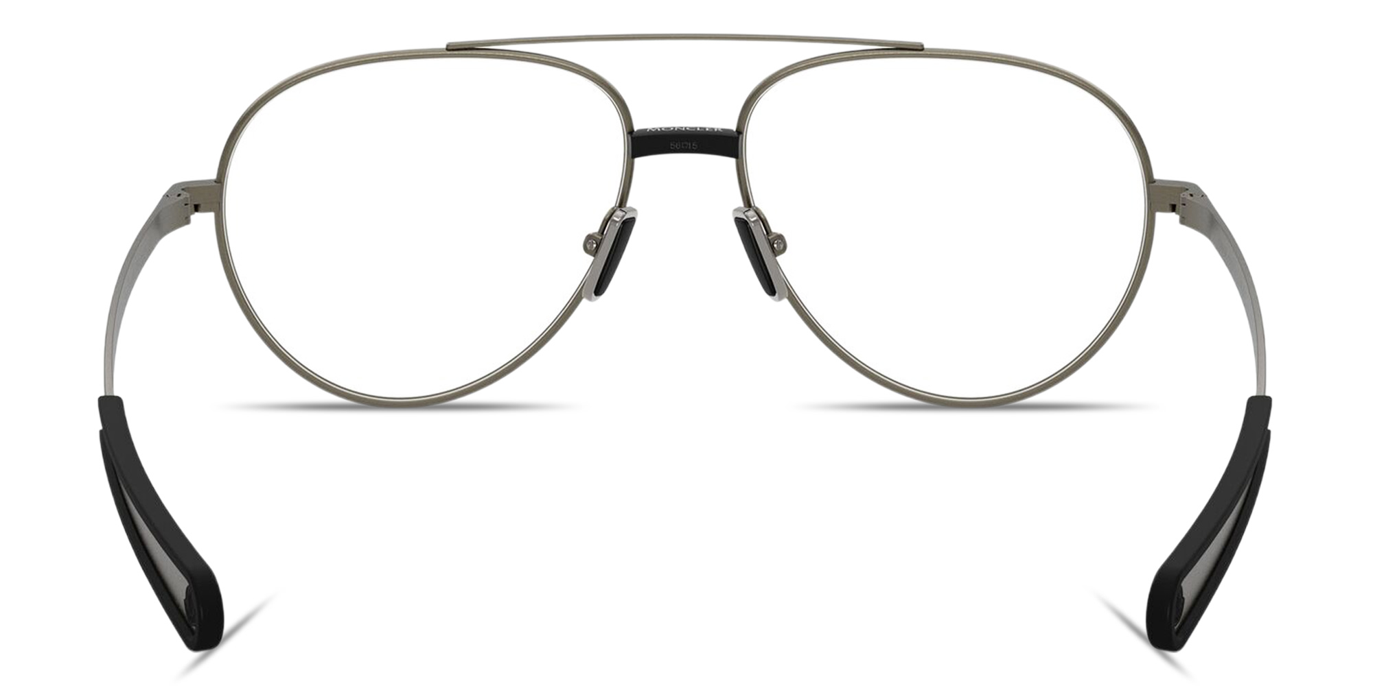 Shop Moncler Logo Signature Unisex Wide Pilot Eyeglasses in Matte Anthracite online.