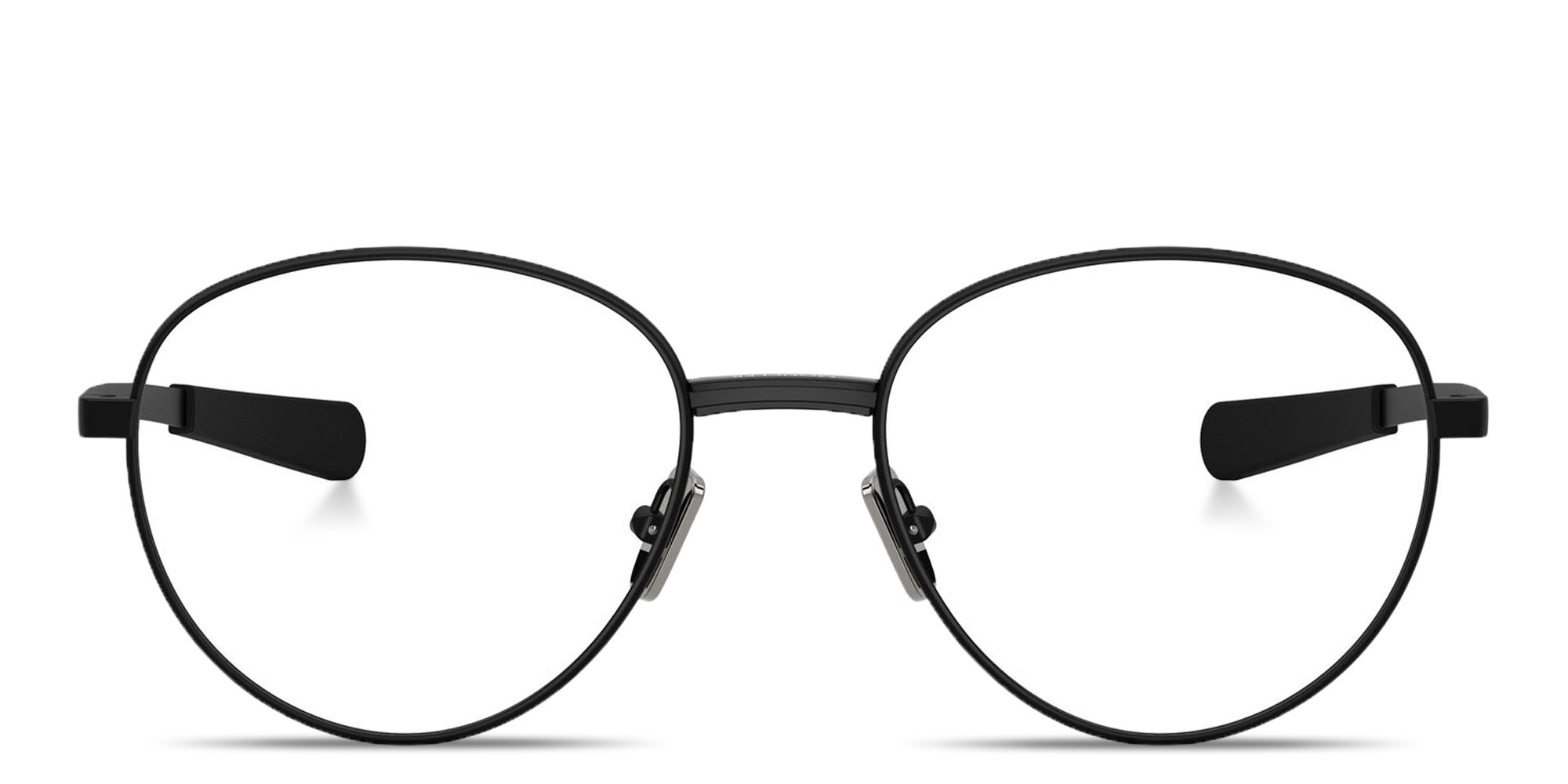 Shop Moncler Logo Signature Unisex Panthos Eyeglasses in Matte Black online.
