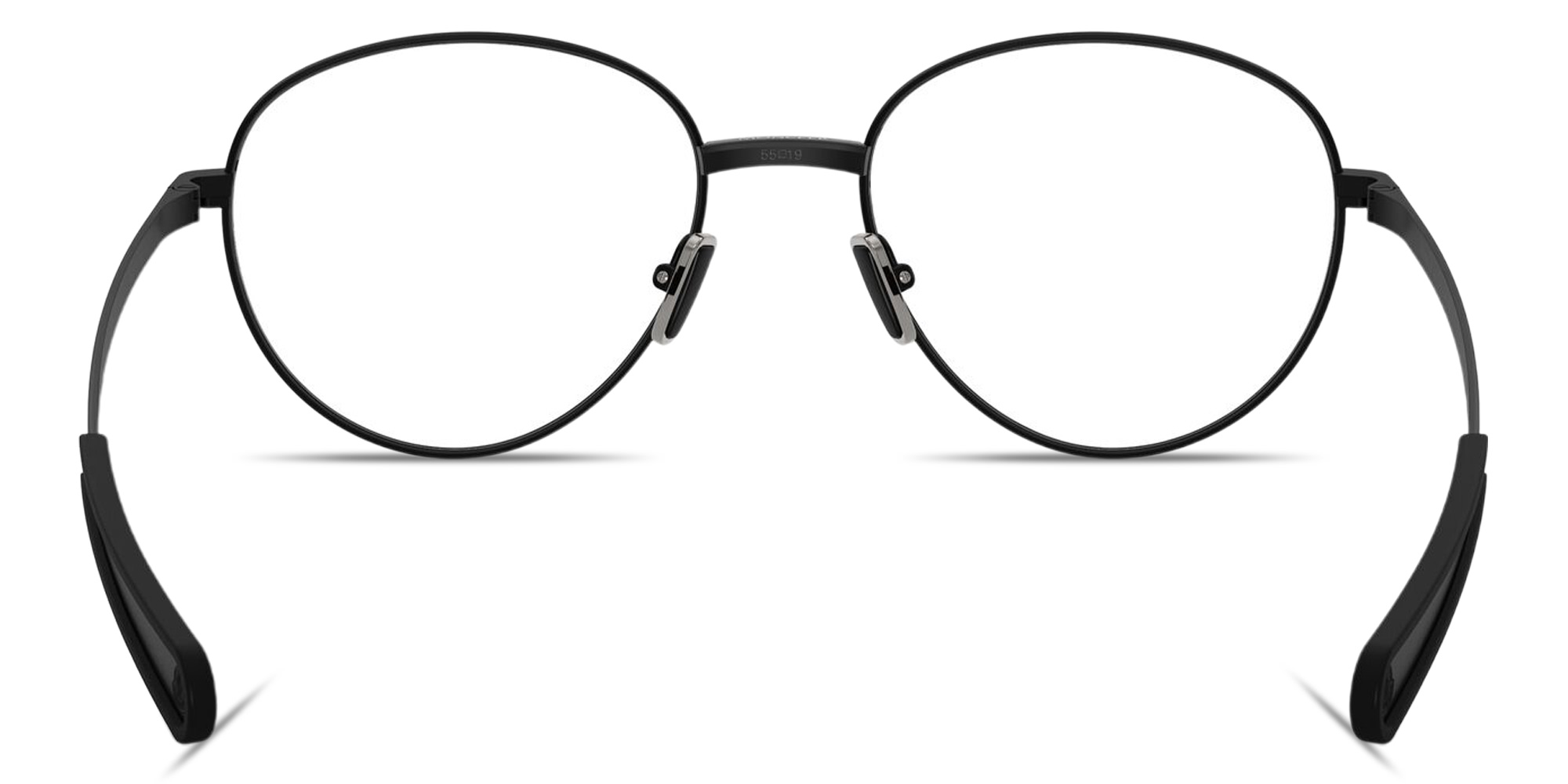 Shop Moncler Logo Signature Unisex Panthos Eyeglasses in Matte Black online.