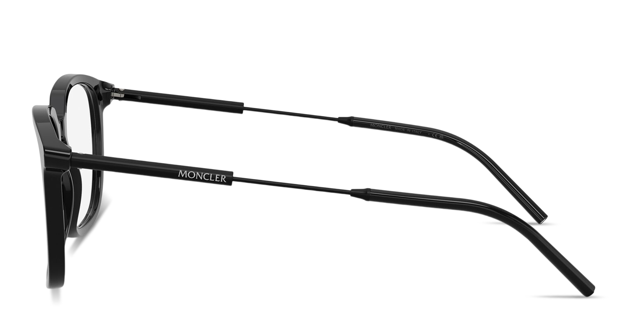 Shop Moncler Logo Signature Unisex Panthos Eyeglasses in Black online.