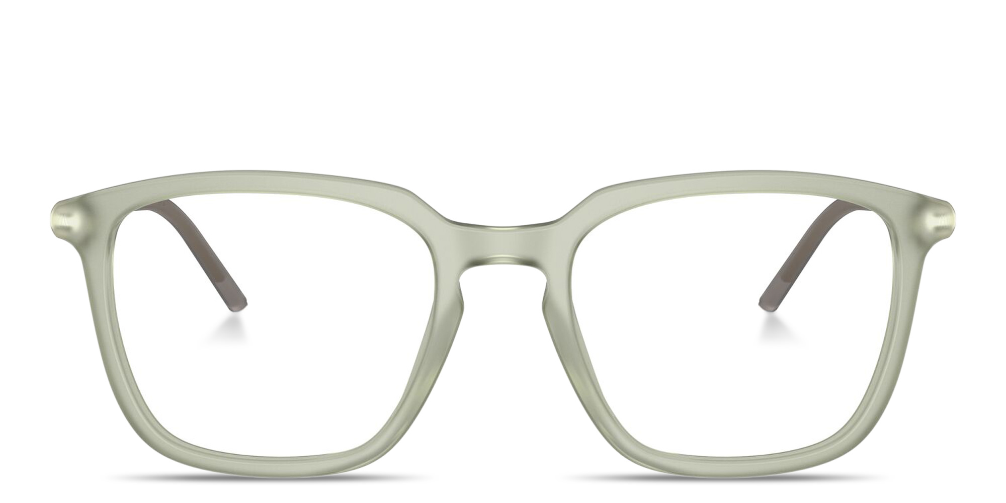 Shop Moncler Logo Signature Unisex Panthos Eyeglasses in Transparent Green online.