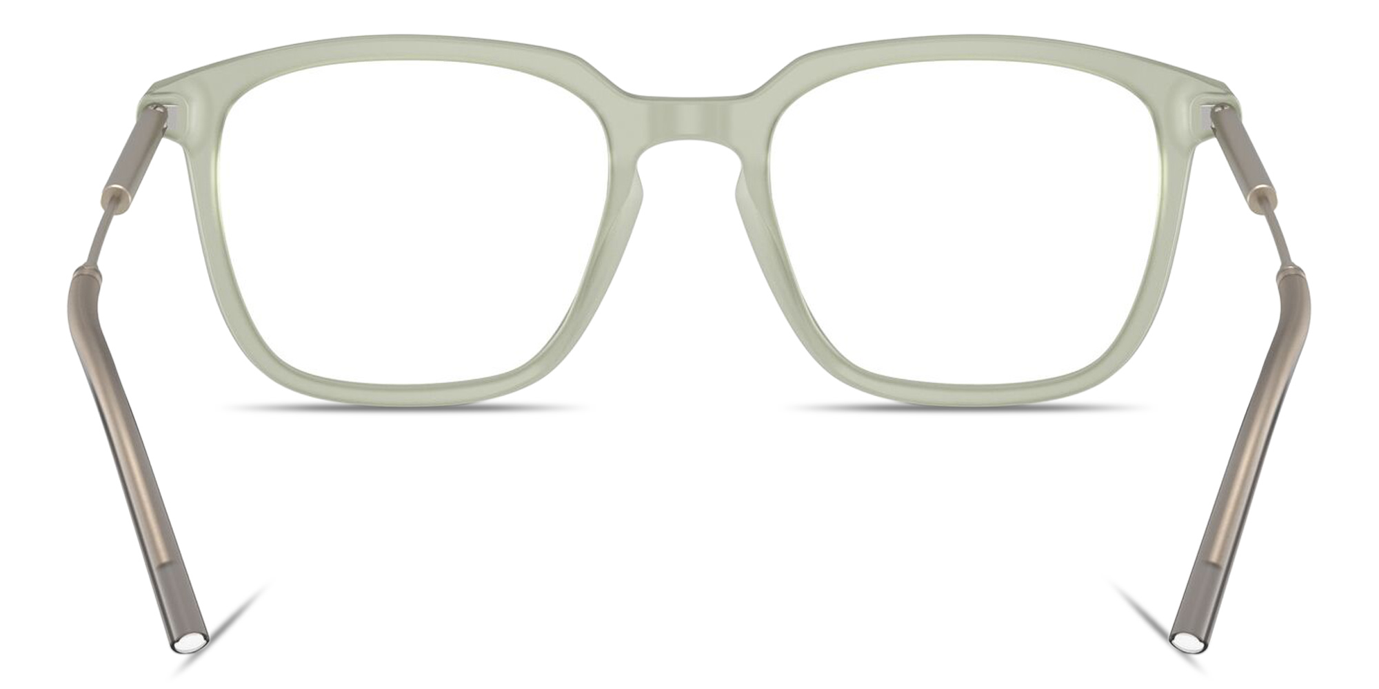 Shop Moncler Logo Signature Unisex Panthos Eyeglasses in Transparent Green online.