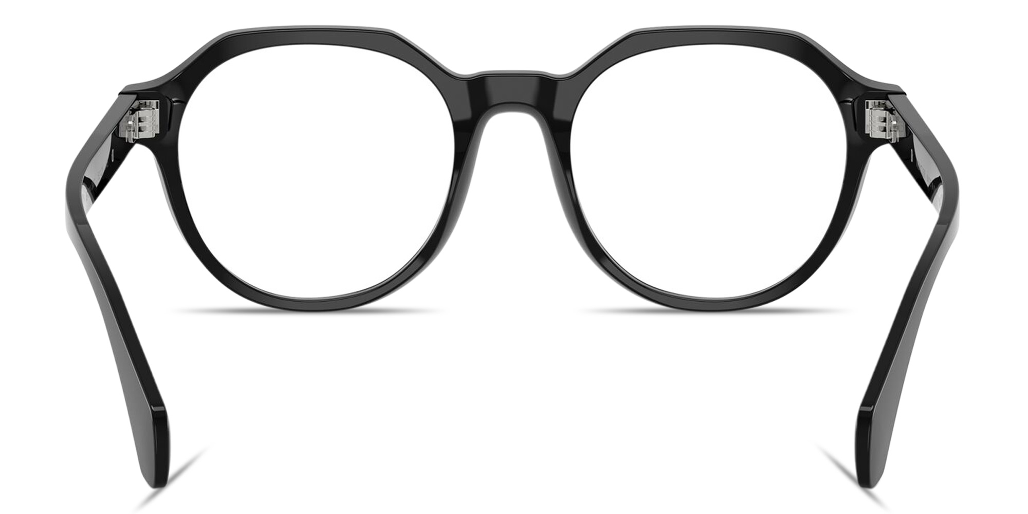 Shop Moncler Logo Signature Unisex Panthos Eyeglasses in Shiny Black online.