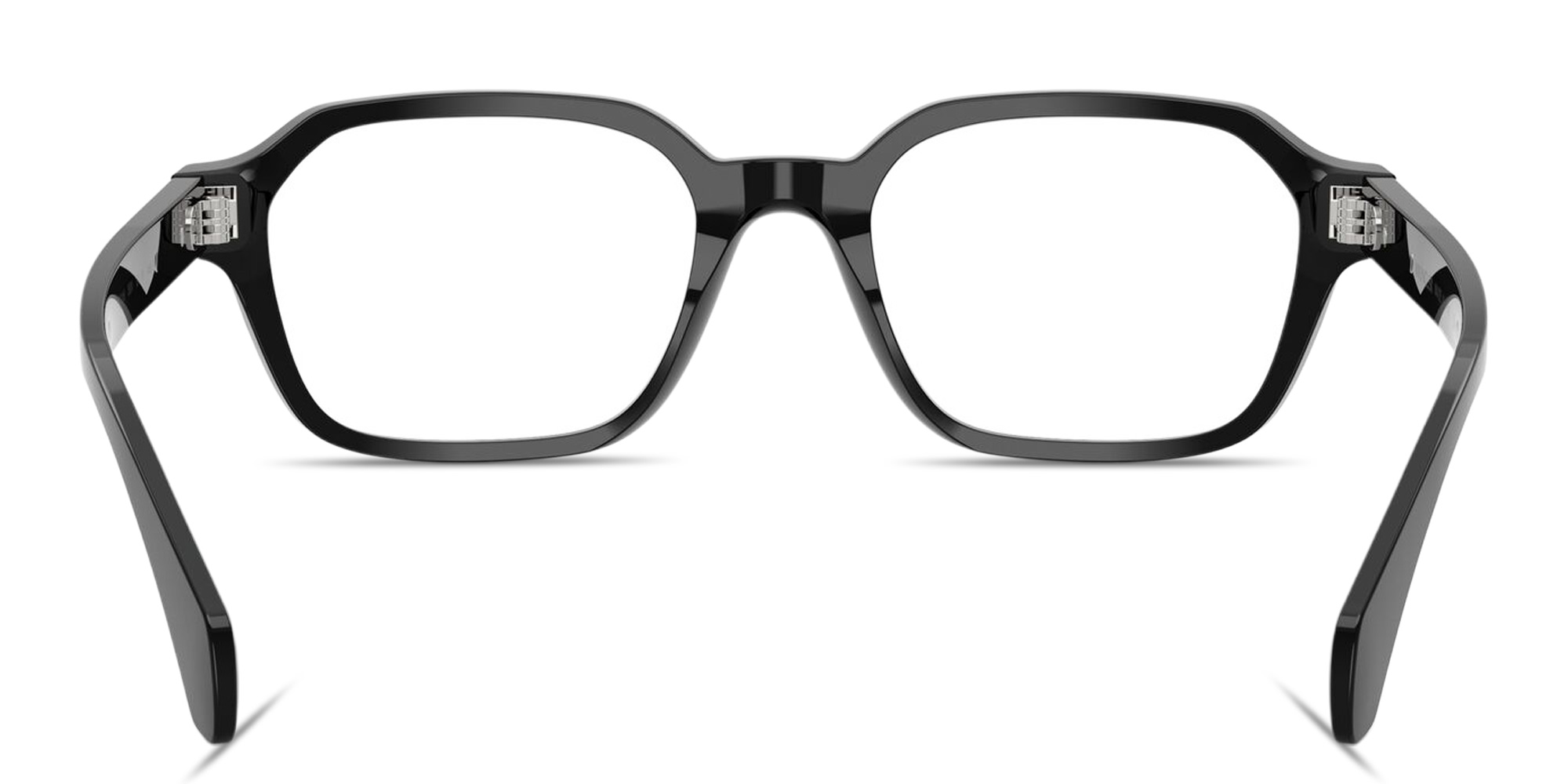 Shop Moncler Logo Signature Unisex Irregular Eyeglasses in Shiny Black online.