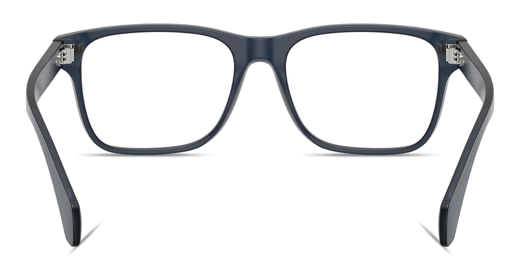 Shop Moncler Logo Signature Unisex Pillow Eyeglasses in Matte Transparent Blue online.