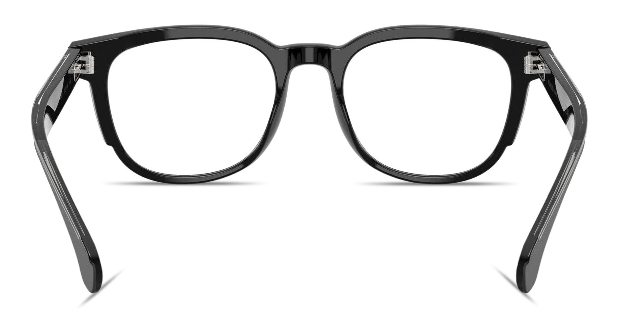 Shop Moncler Logo Signature Unisex Square Eyeglasses in Black online.