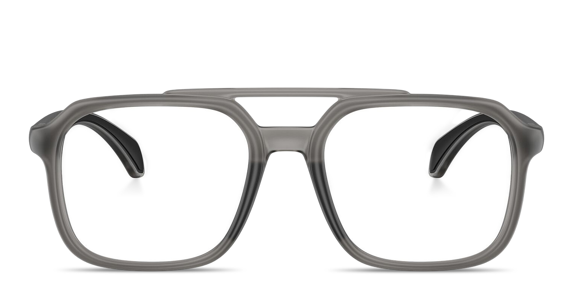Shop Moncler Logo Signature Unisex Square Eyeglasses in Grey online.