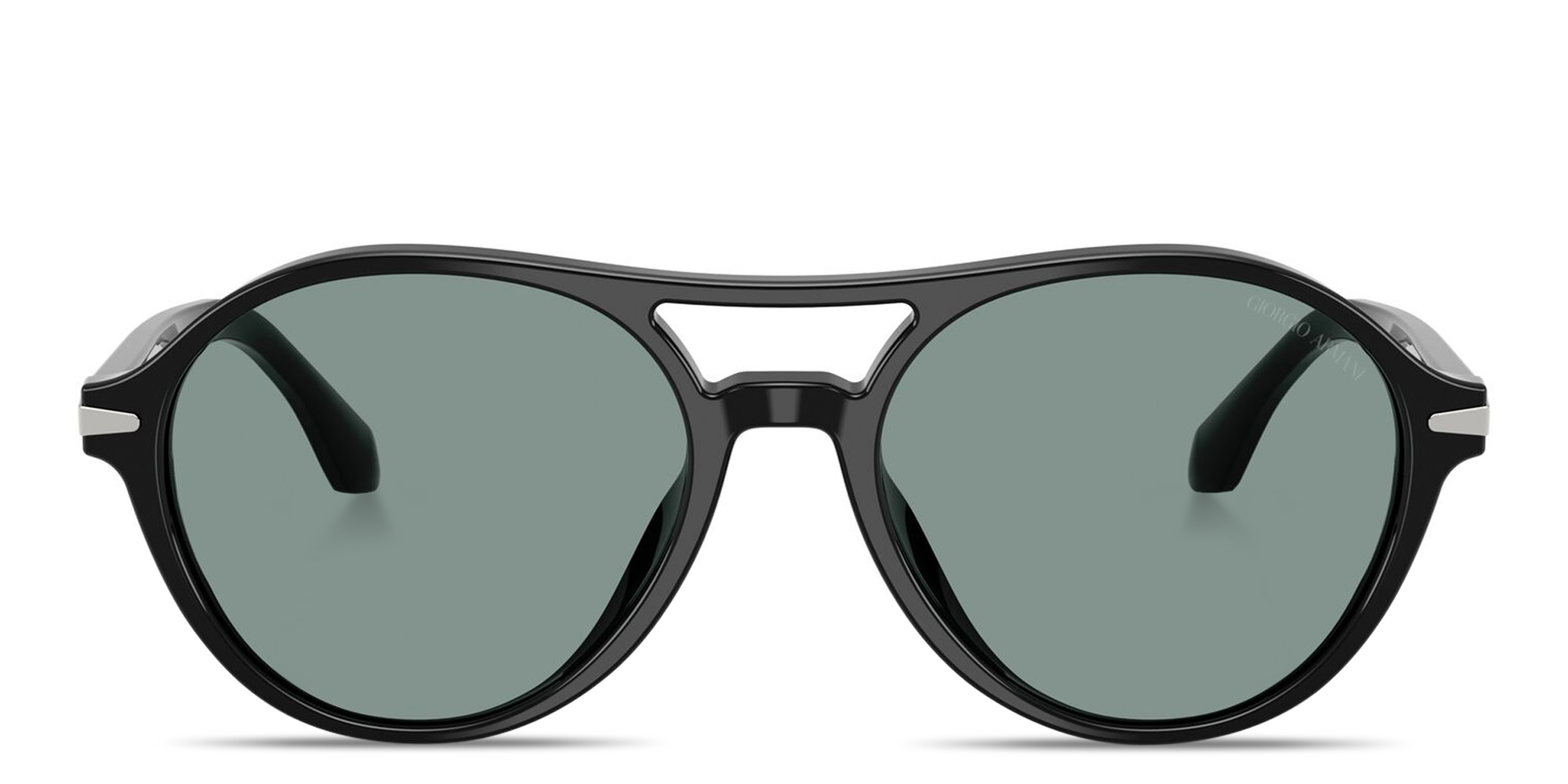 Shop GIORGIO ARMANI Round Sunglasses in Black online.