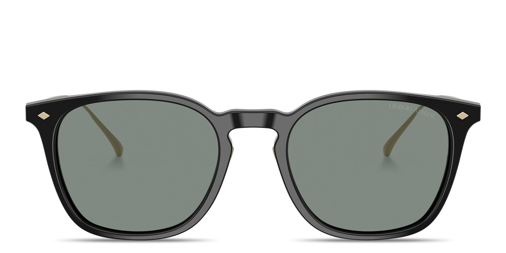 Shop GIORGIO ARMANI Square Sunglasses in Black online.