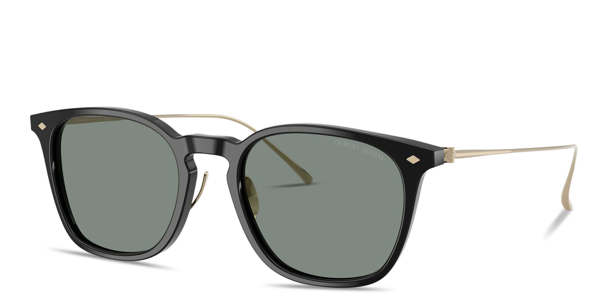Shop GIORGIO ARMANI Square Sunglasses in Black online.
