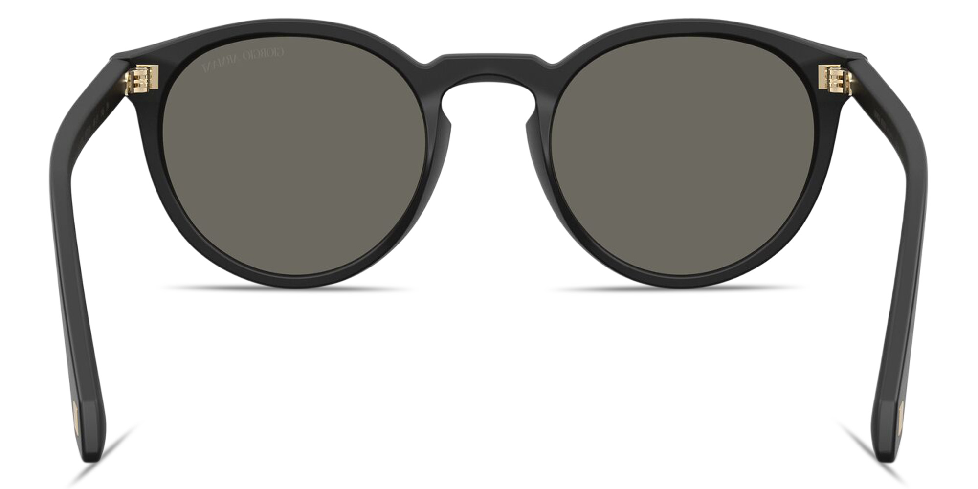Shop GIORGIO ARMANI Logo Print Panthos Sunglasses in Black online.