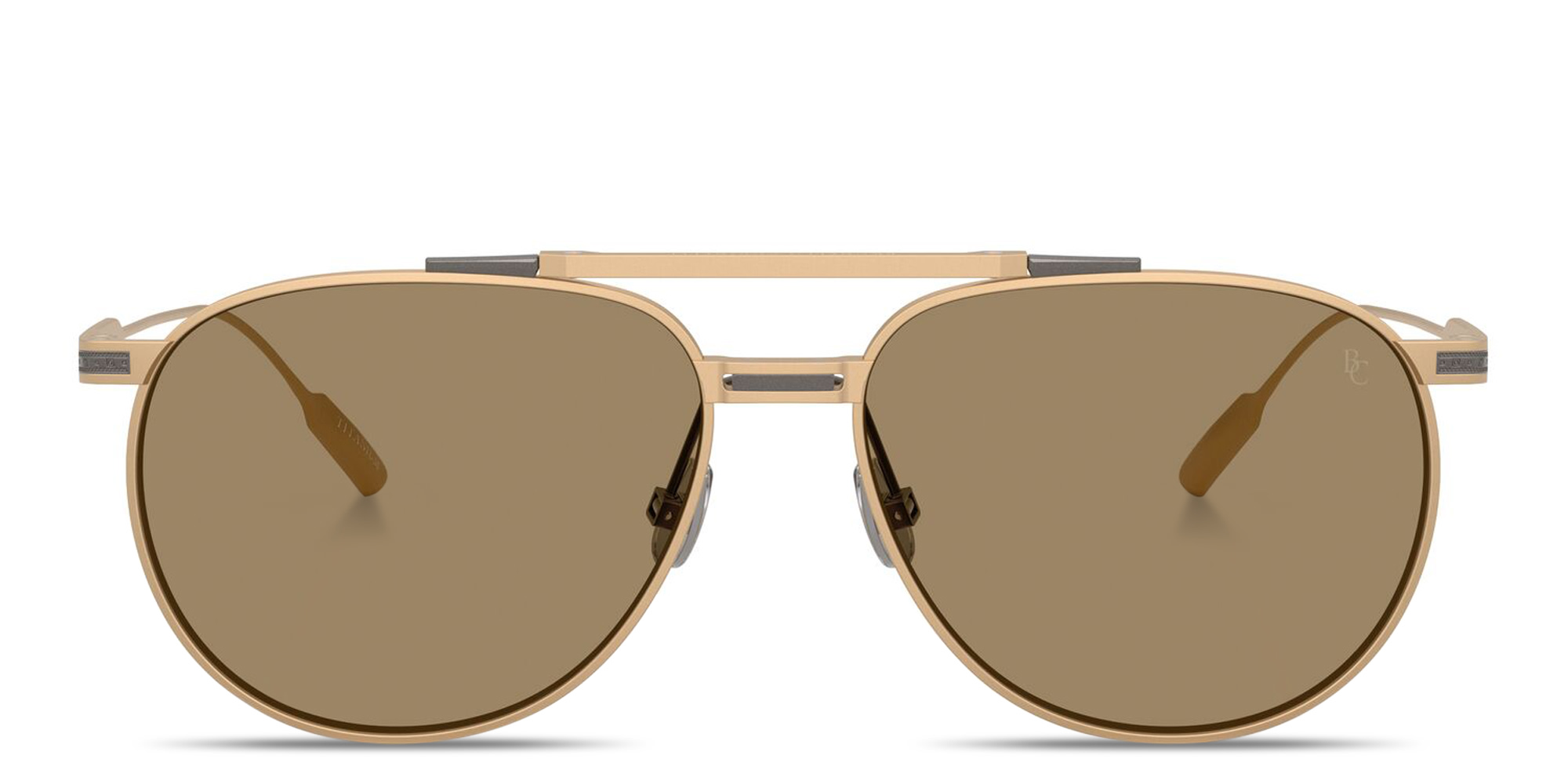 Shop BRUNELLO CUCINELLI Aviator Titanium Sunglasses in Oro Semiopaco online.