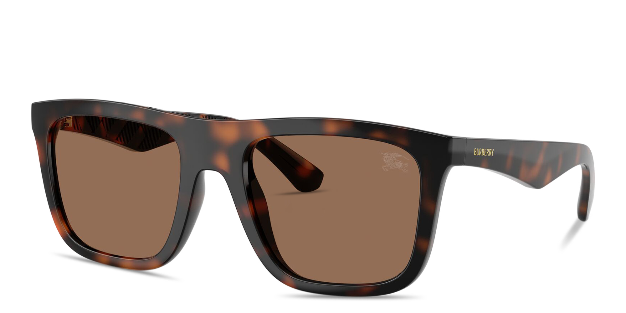 Shop BURBERRY Logo Signature Square Sunglasses in Havana online.