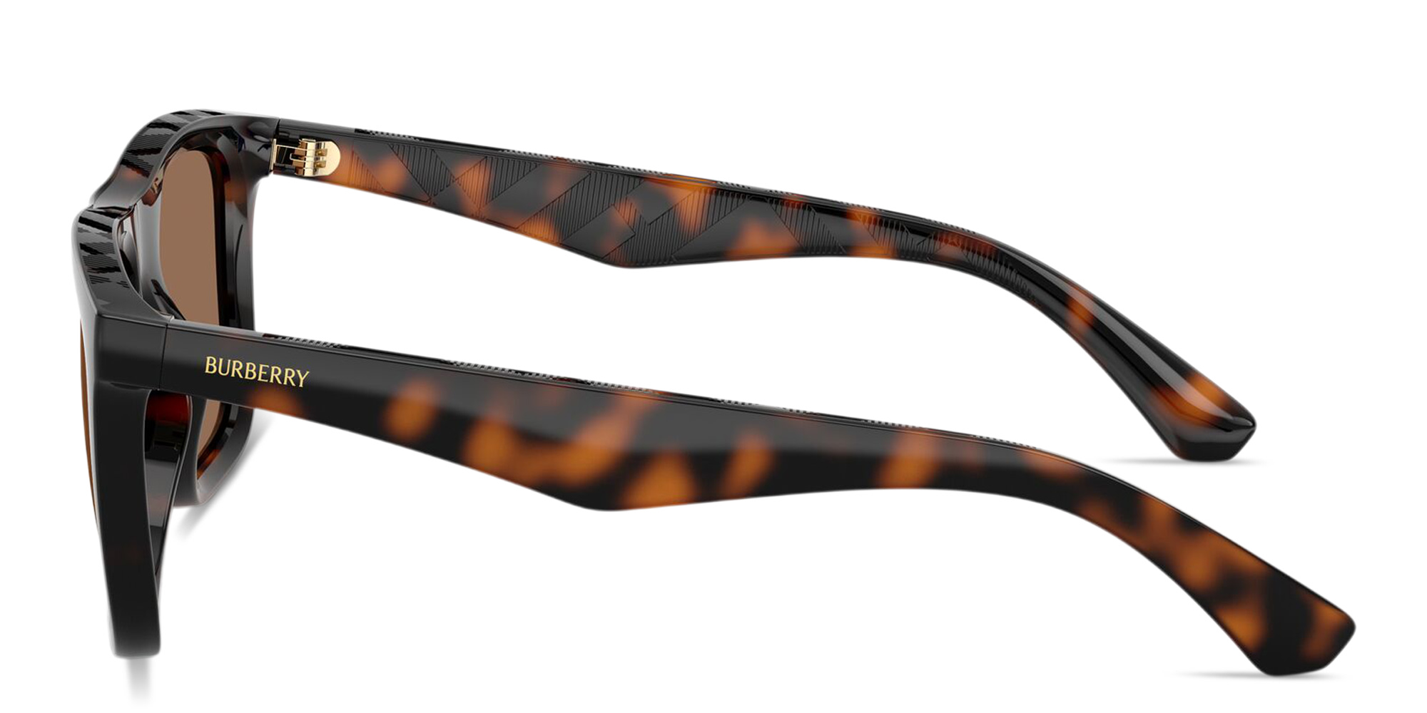 Shop BURBERRY Logo Signature Square Sunglasses in Havana online.