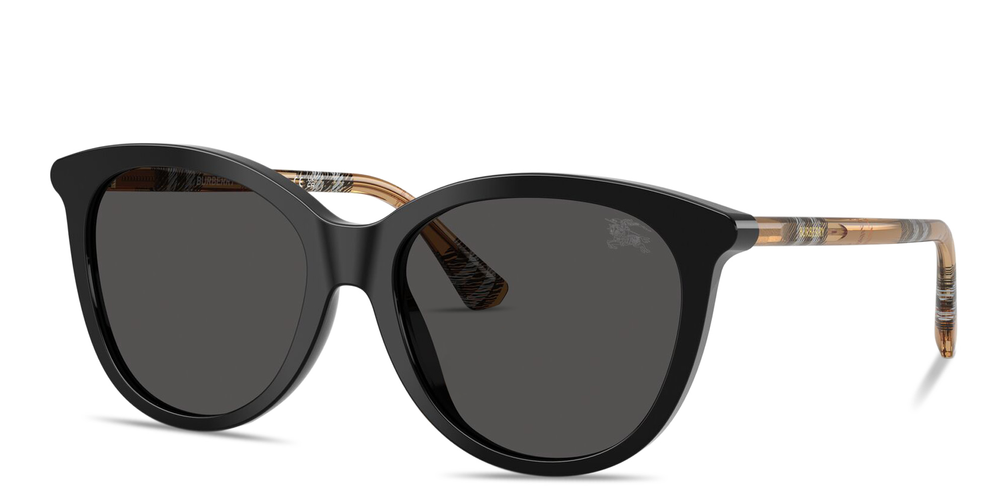 BURBERRY Vintage Check Panthos Sunglasses in Black – Product Photo 2