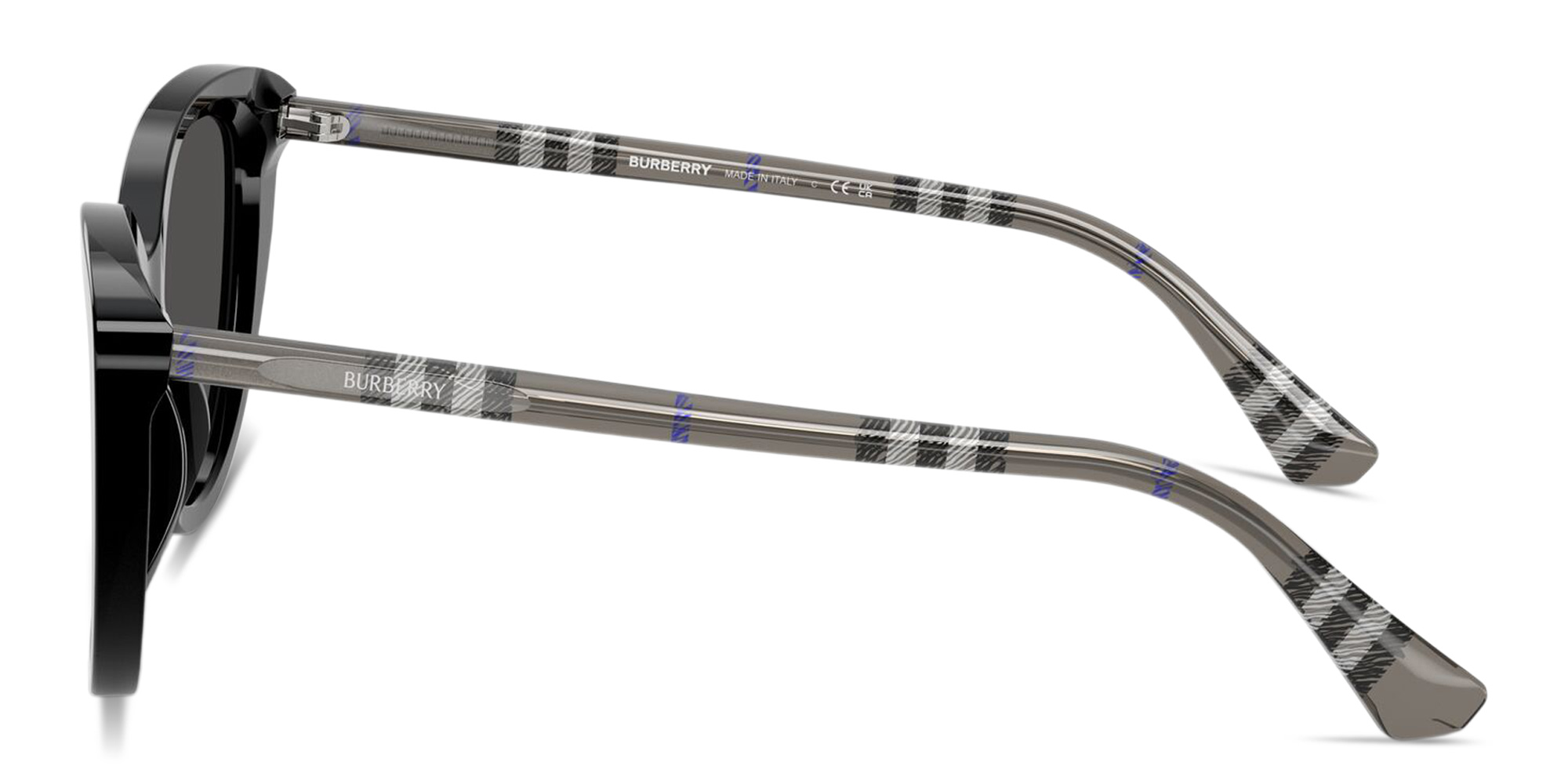 BURBERRY Vintage Check Cat-Eye Sunglasses in Black – Product Photo 3