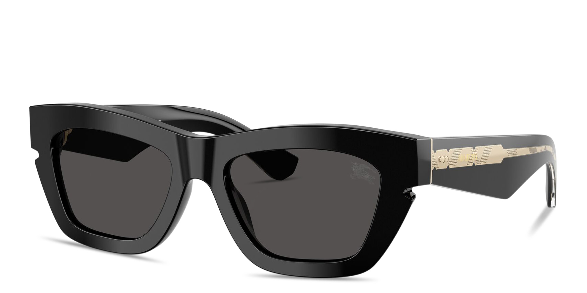 Shop BURBERRY Logo Signature Cat-Eye Sunglasses in Black online.