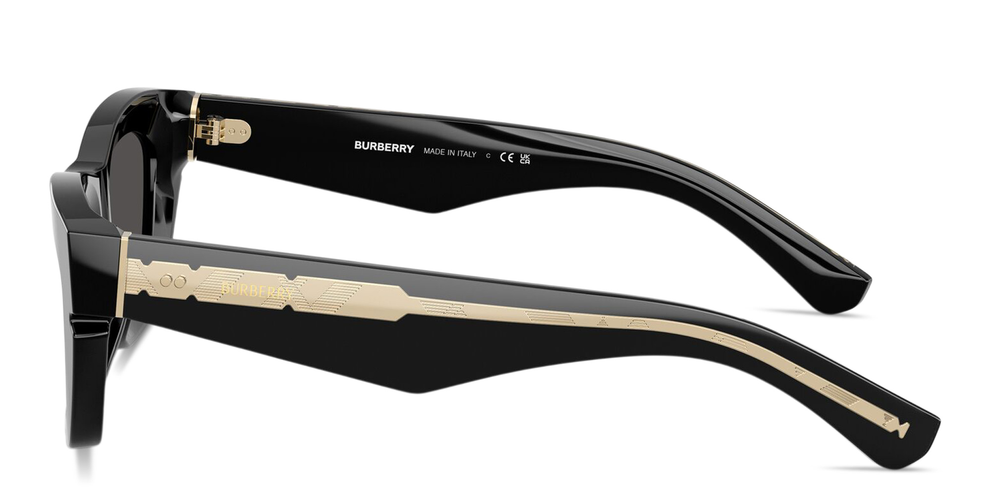 Shop BURBERRY Logo Signature Cat-Eye Sunglasses in Black online.