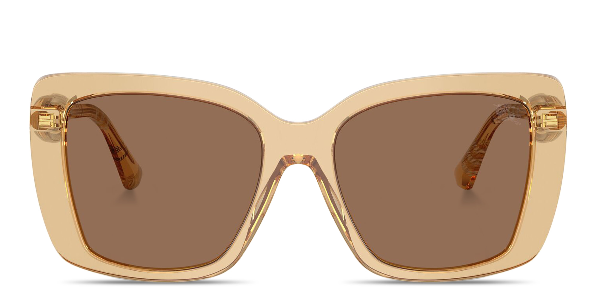 BURBERRY Vintage Check Oversized Square Sunglasses in Transparent Brown – Product Photo 1