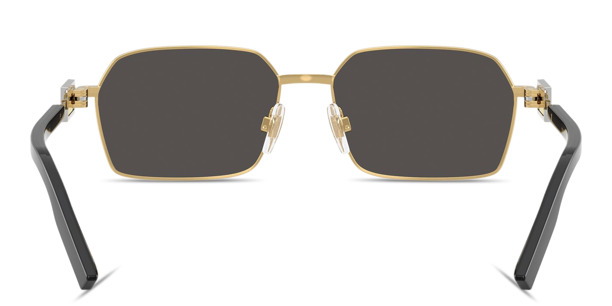 Shop Dolce & Gabbana Logo Signature Rectangle Sunglasses in Gold online.