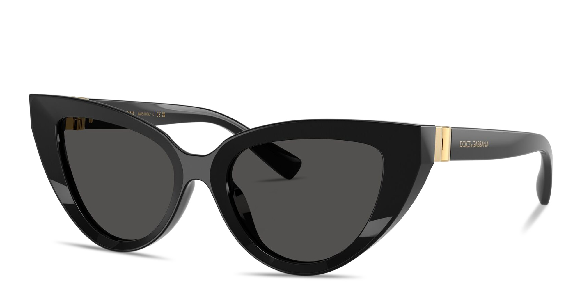 Shop Dolce & Gabbana Logo Signature Cat-Eye Sunglasses in Black online.