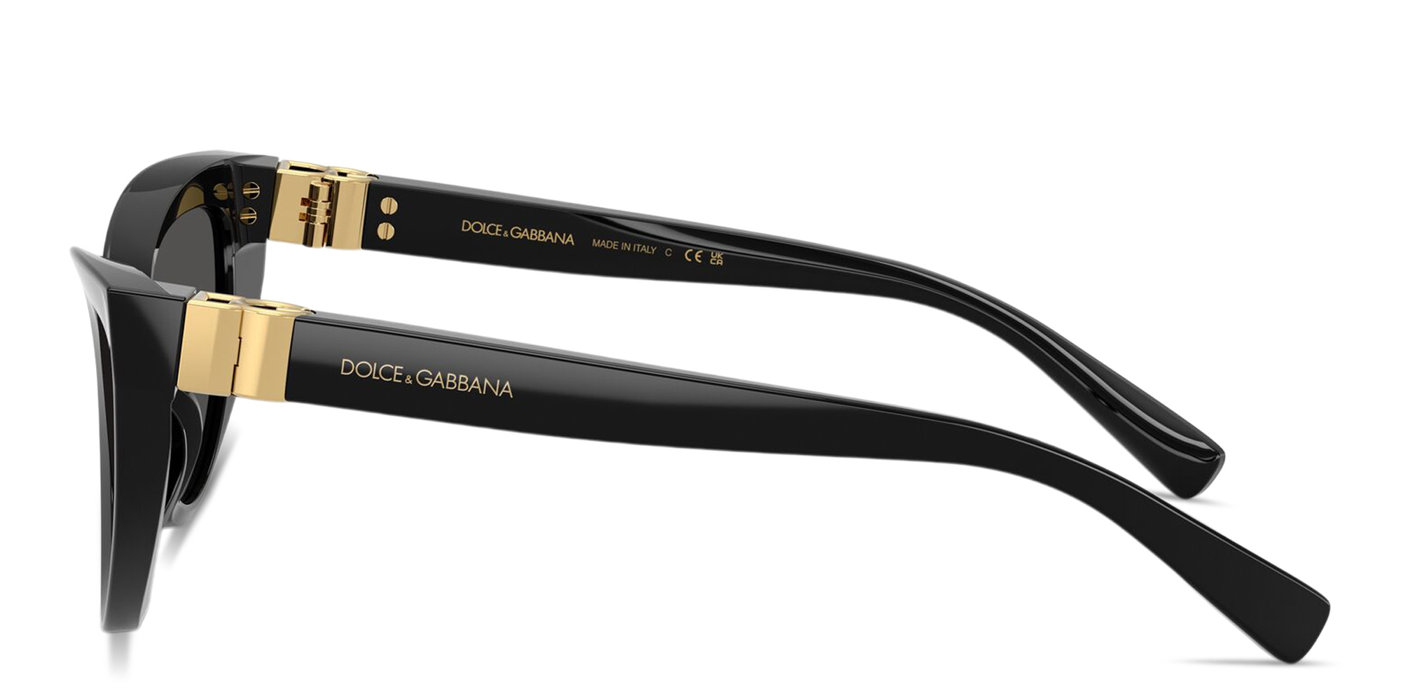 Shop Dolce & Gabbana Logo Signature Cat-Eye Sunglasses in Black online.