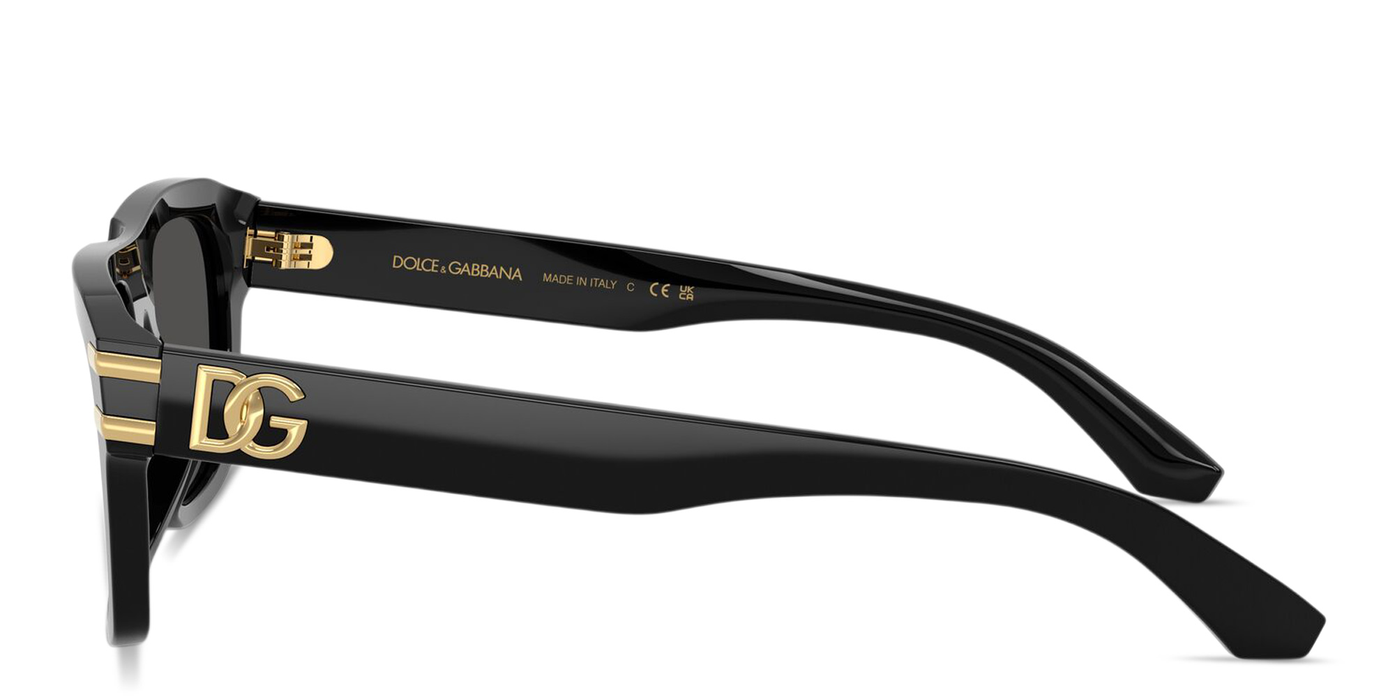 Shop Dolce & Gabbana DG Motif Rectangle Sunglasses in Black online.