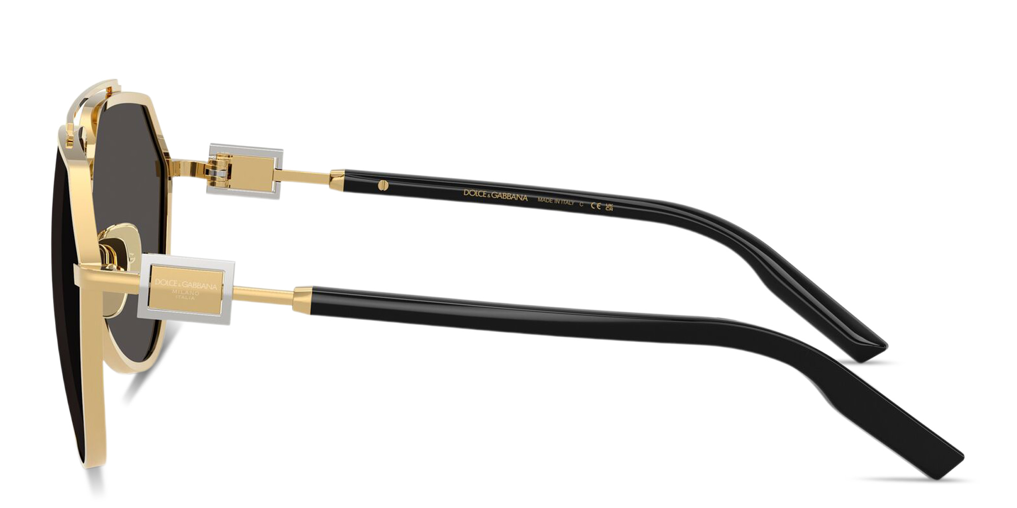 تسوق نظارات شمسية طراز أفياتور بتوقيع العلامة دولتشي آند غابانا بلون ذهبي أونلاين.