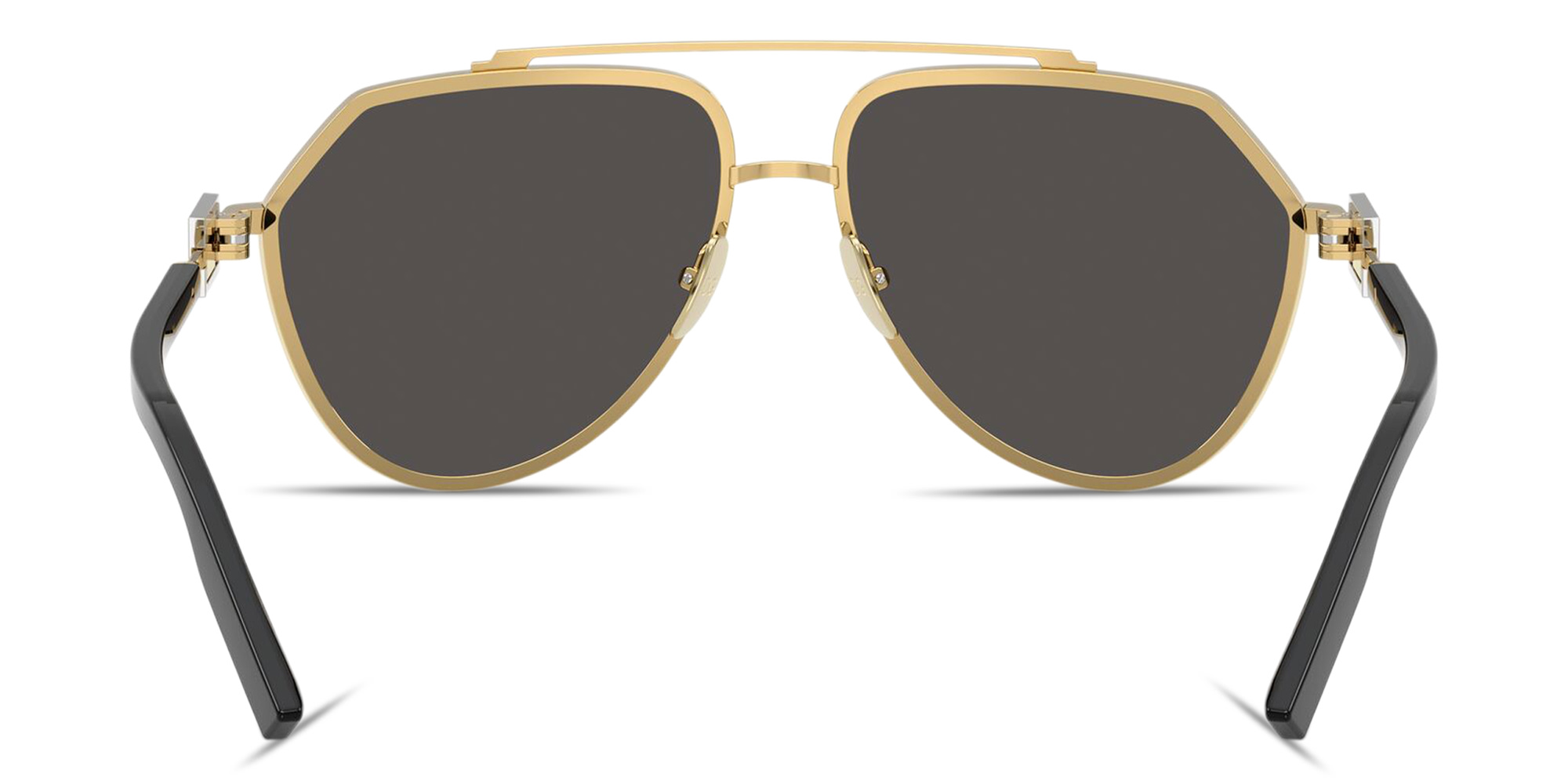 Shop Dolce & Gabbana Logo Signature Aviator Sunglasses in Gold online.