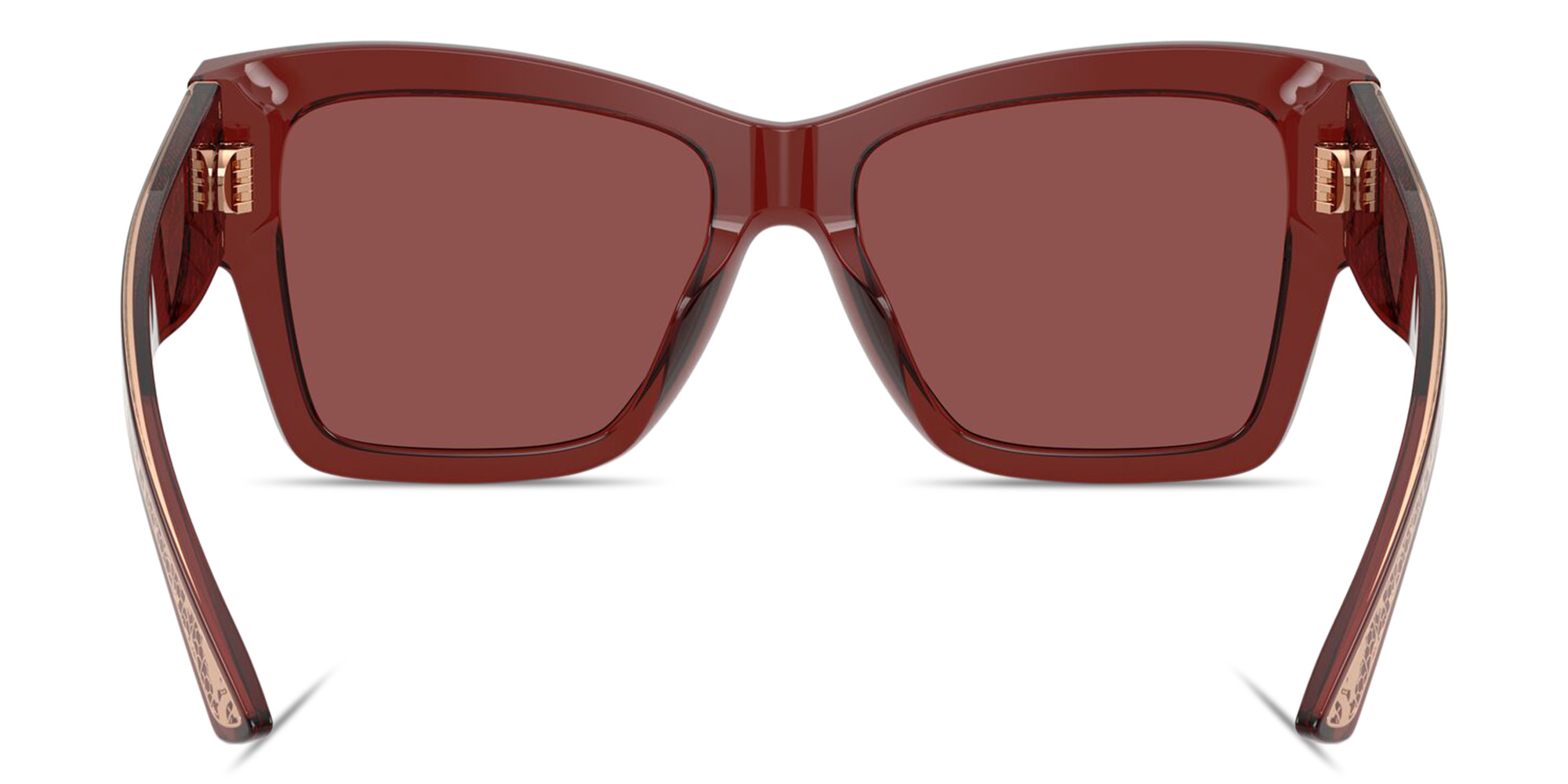 Shop Dolce & Gabbana Logo Print Square Sunglasses in Transparent Bordeaux online.