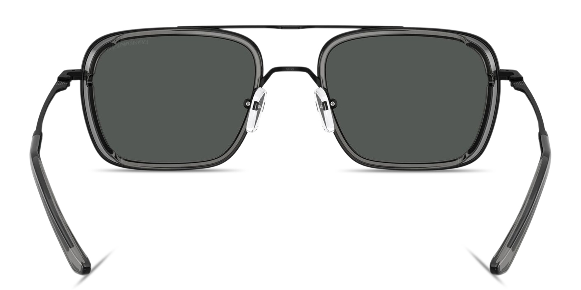 Shop Emporio Armani Eagle Logo Square Sunglasses in Black online.