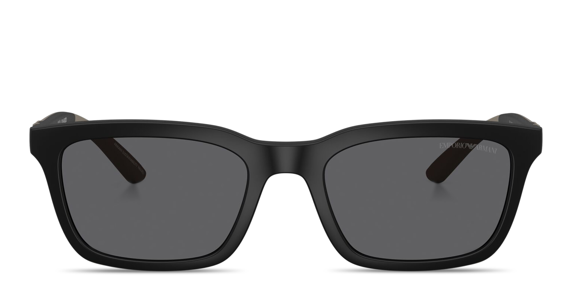 Emporio Armani Eagle Logo Rectangle Sunglasses in Black – Product Photo 1