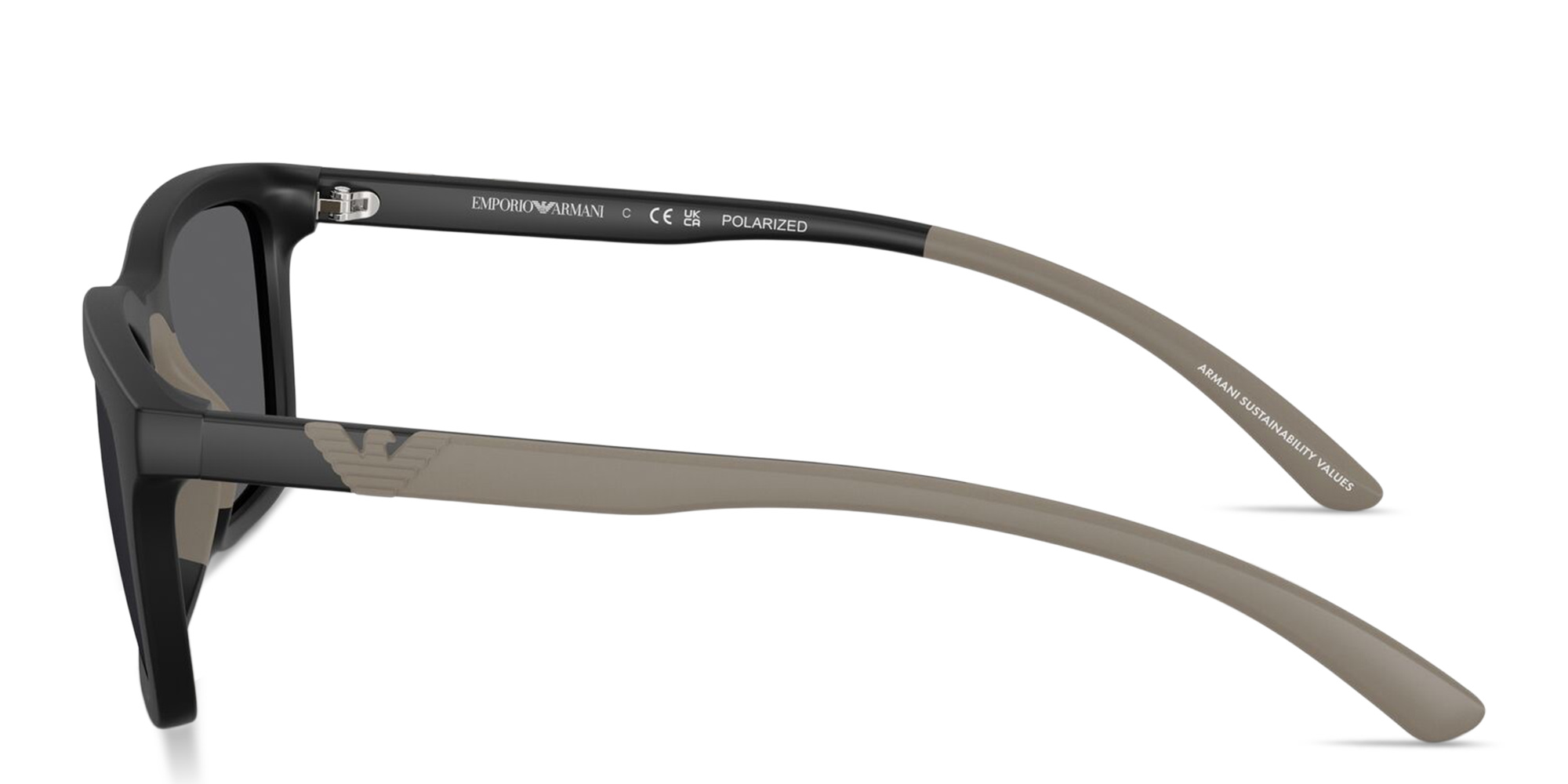 Emporio Armani Eagle Logo Rectangle Sunglasses in Black – Product Photo 3