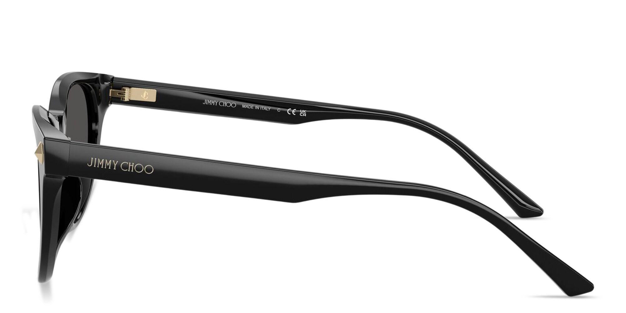 Shop JIMMY CHOO Logo Signature Panthos Sunglasses in Black online.