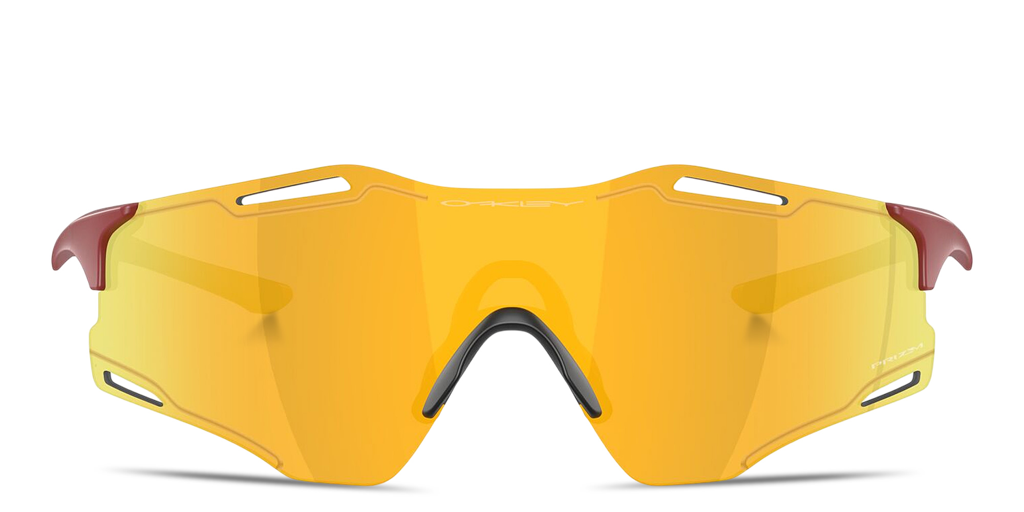 Shop Oakley Cybr Zero Unisex Rimless Rectangle Sunglasses in Red online.