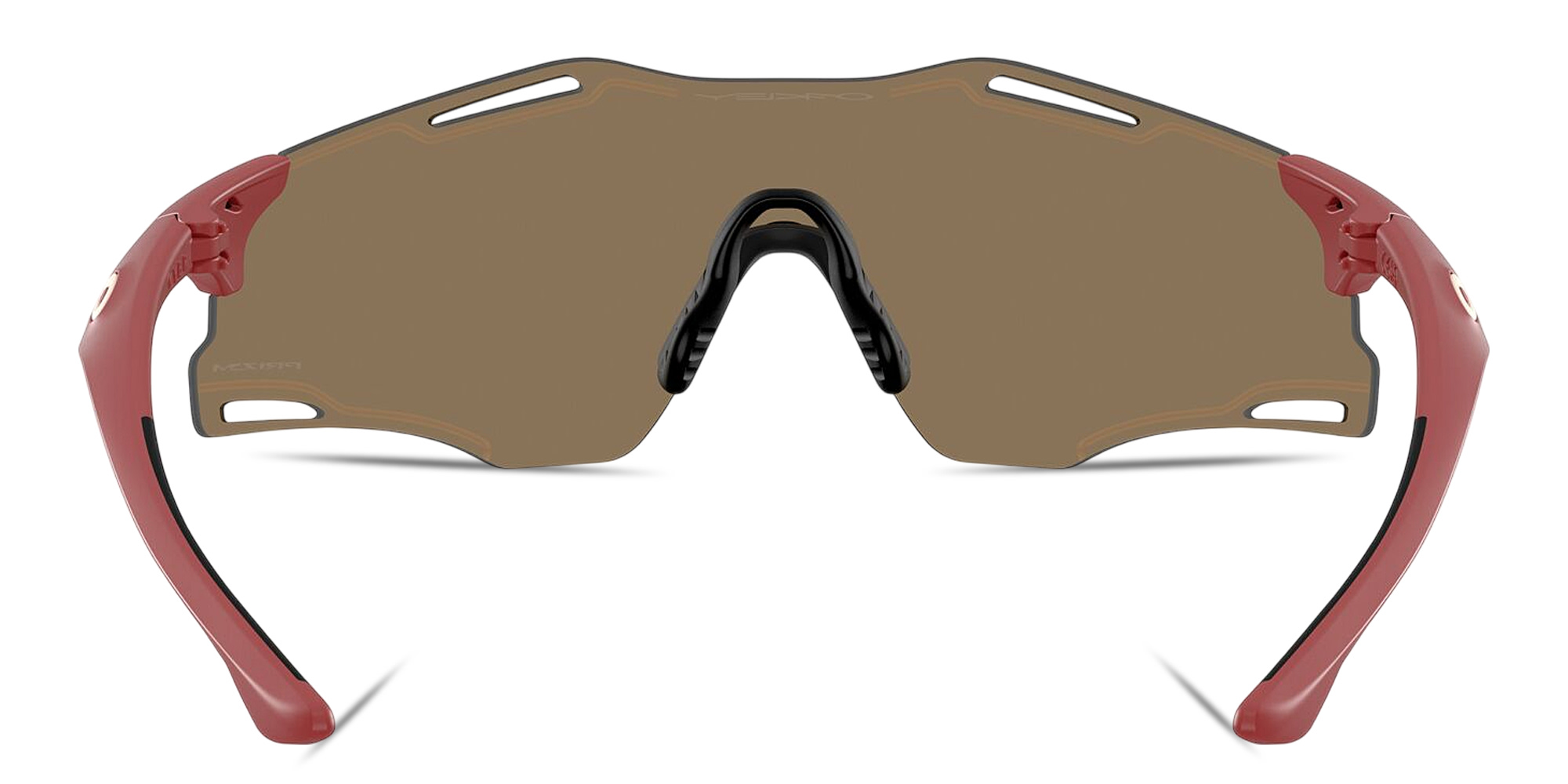 Shop Oakley Cybr Zero Unisex Rimless Rectangle Sunglasses in Red online.