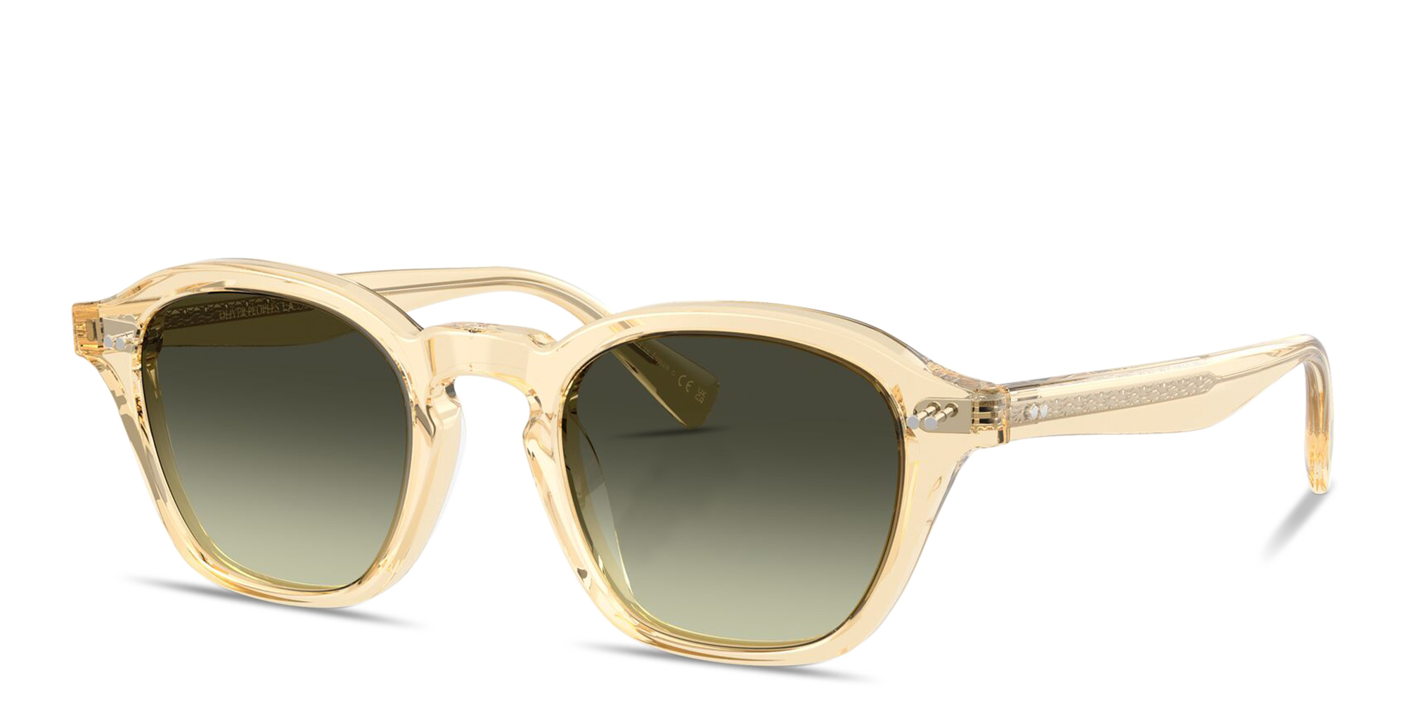 Shop OLIVER PEOPLES Eyles Unisex Square Sunglasses in Transparent light brown online.