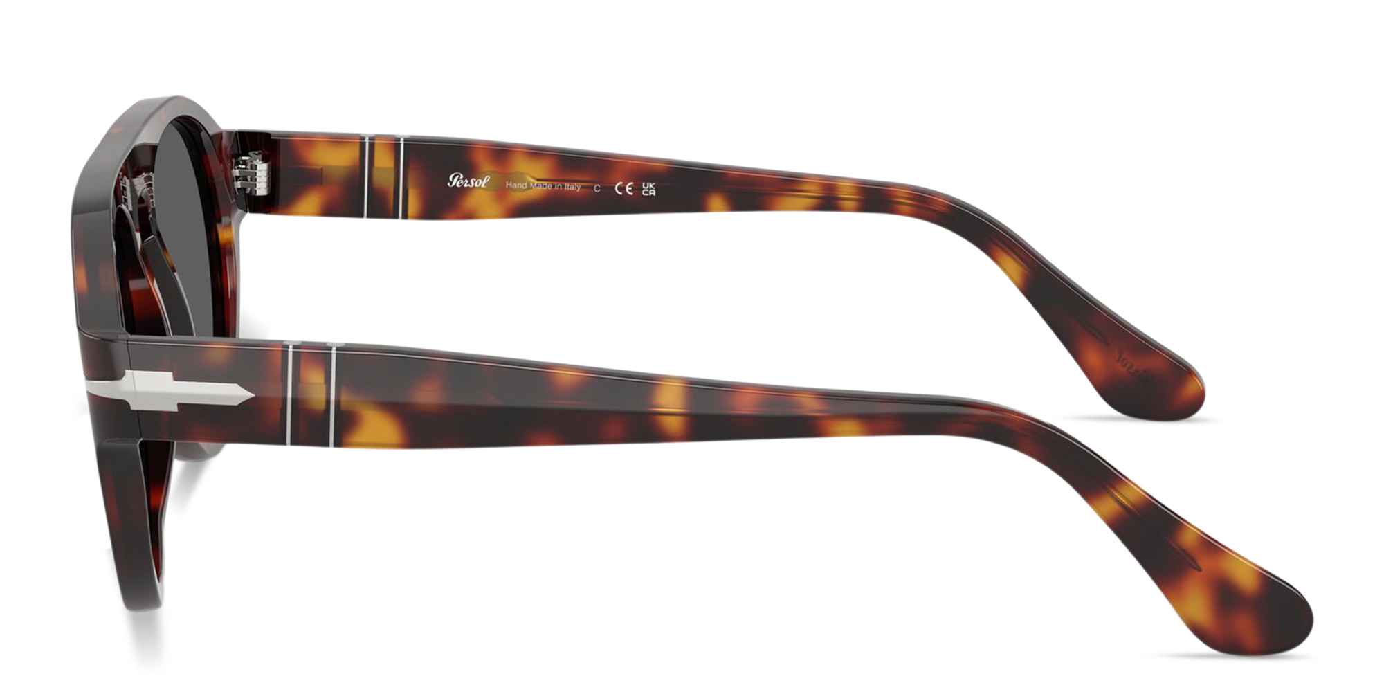 PERSOL Arrow Emblem Unisex Aviator Sunglasses in Havana – Product Photo 3