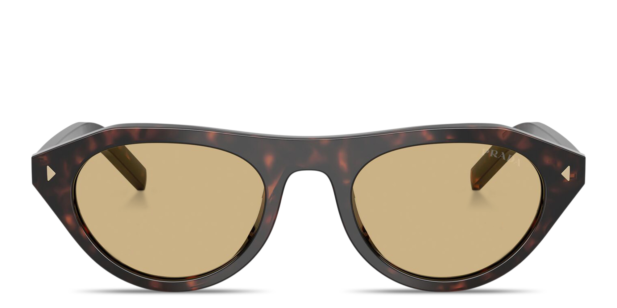 Shop PRADA Logo Signature Irregular Sunglasses in Tortoise online.