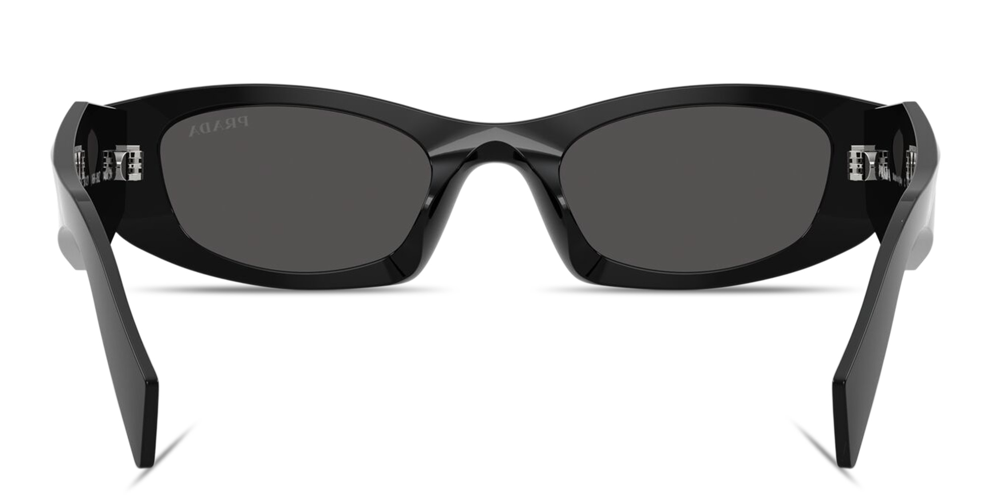 Shop PRADA Logo Signature Oval Sunglasses in Black online.