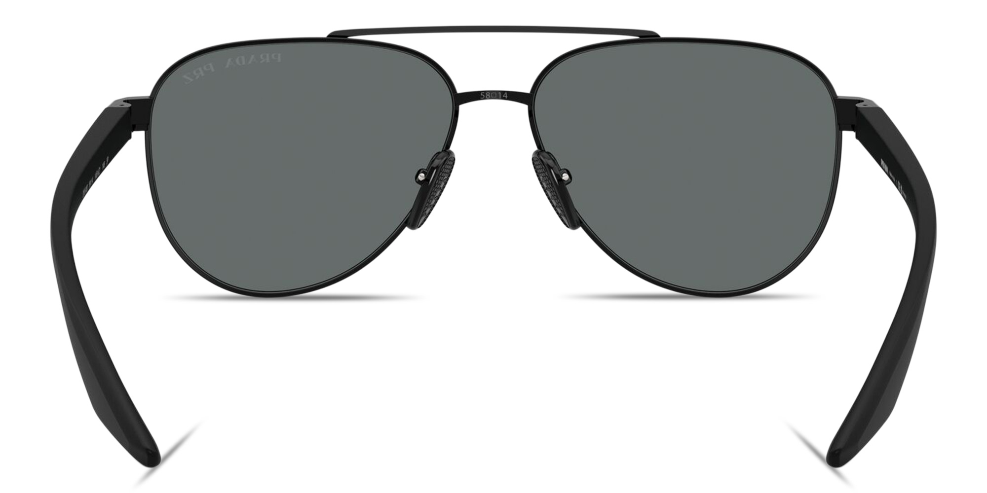 Shop Prada Linea Rossa Logo Signature Aviator Sunglasses in Black online.