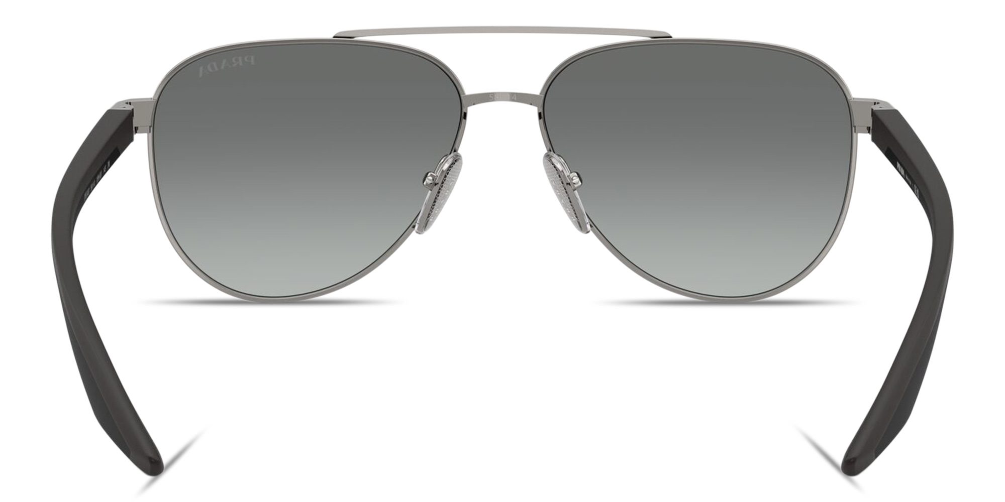 Shop Prada Linea Rossa Logo Signature Aviator Sunglasses in Matte Grey online.