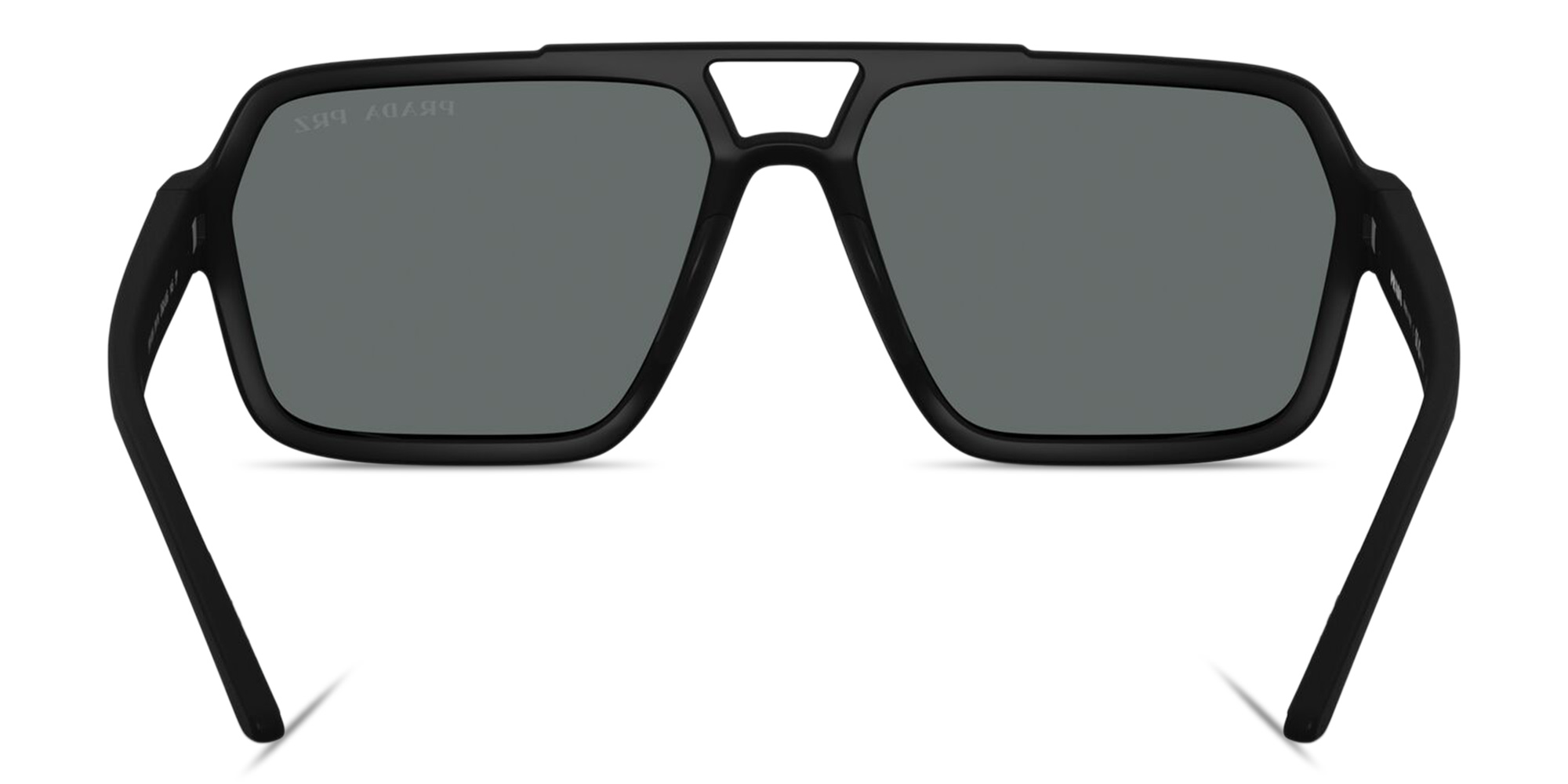 Shop Prada Linea Rossa Logo Signature Aviator Sunglasses in Black online.