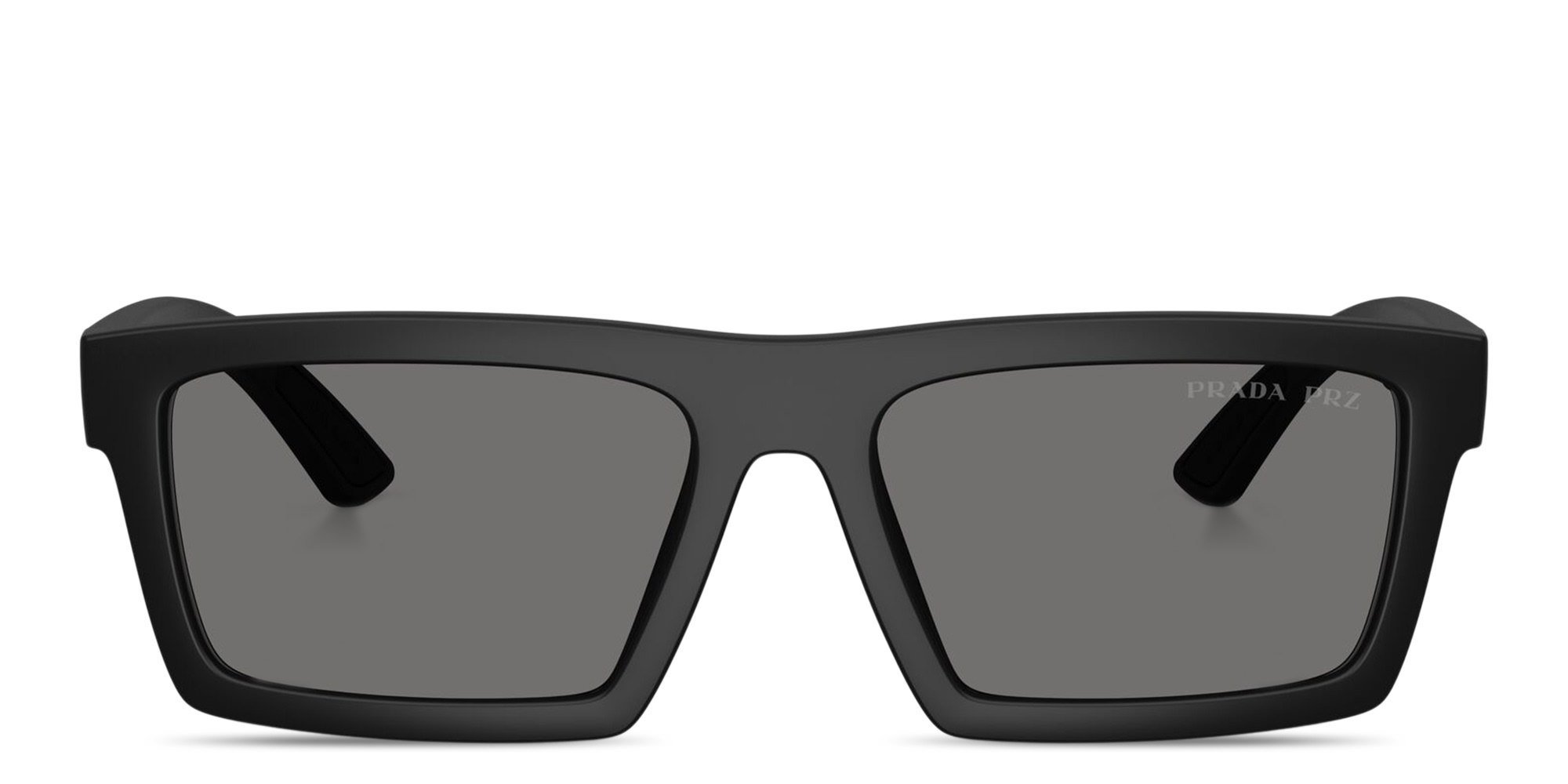 Shop Prada Linea Rossa Logo Signature Rectangle Sunglasses in Matte Black online.
