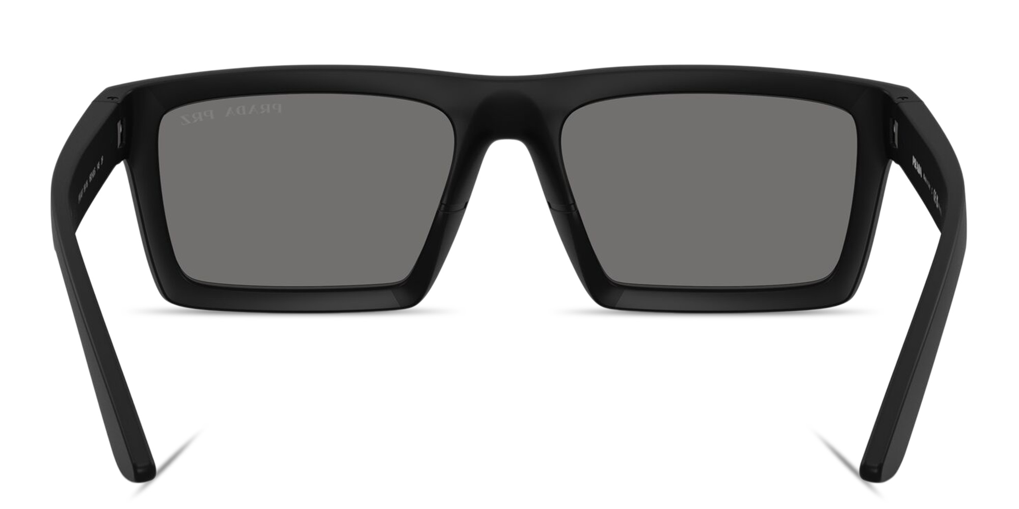 Shop Prada Linea Rossa Logo Signature Rectangle Sunglasses in Matte Black online.