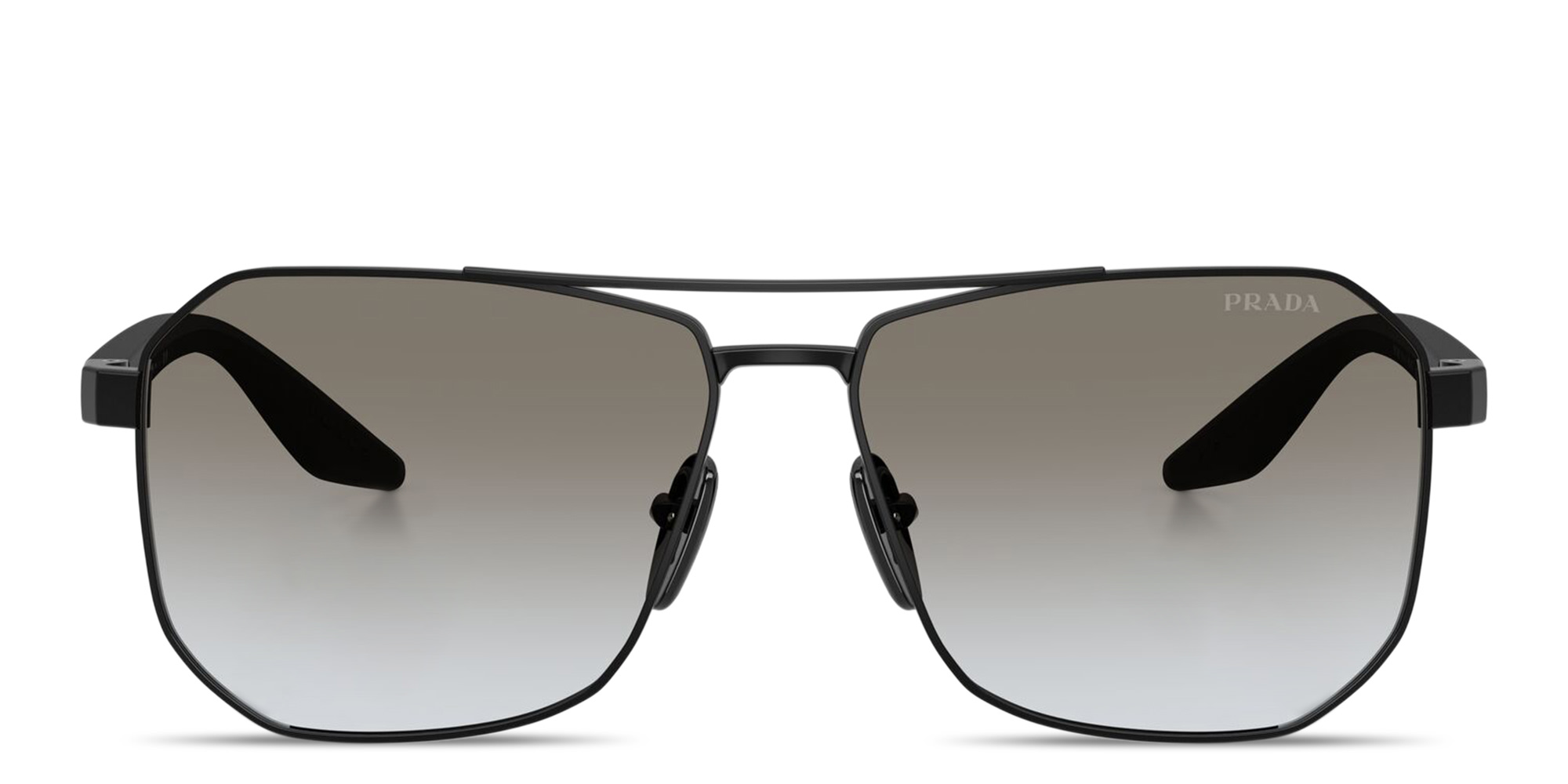 Shop Prada Linea Rossa Logo Signature Pilot Sunglasses in Black online.