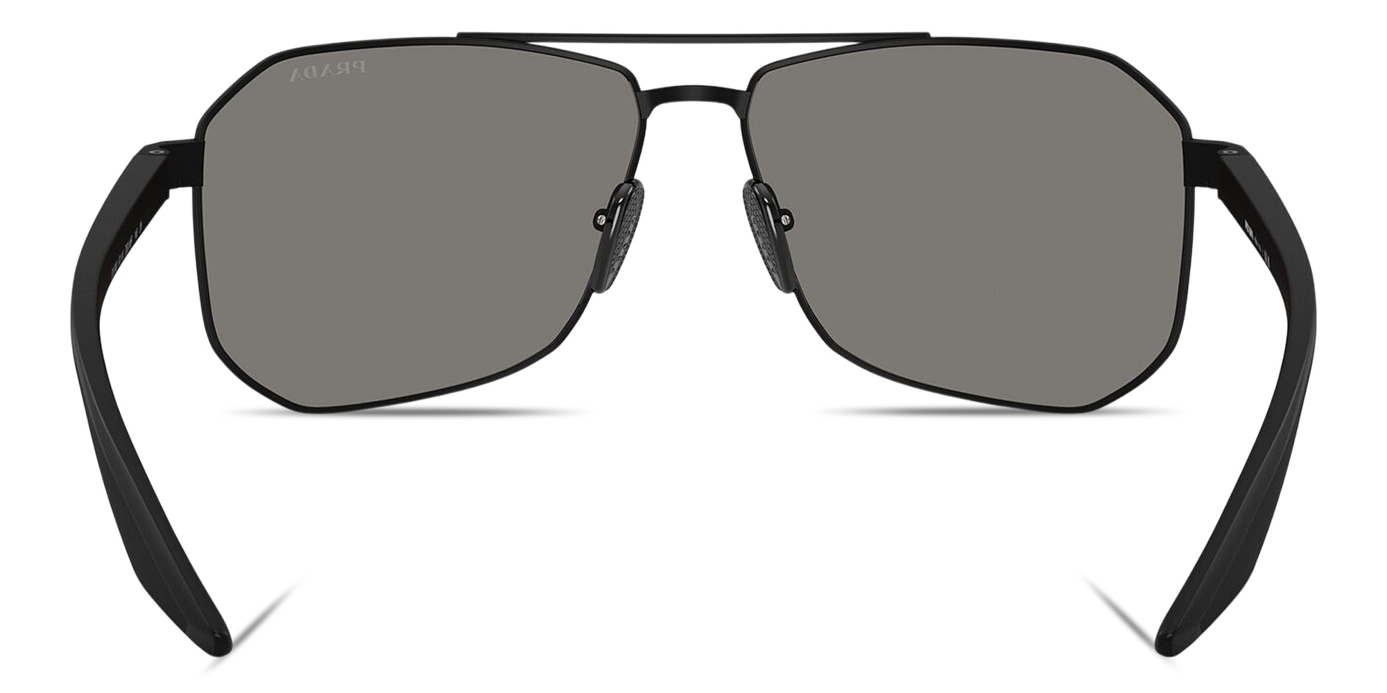 Shop Prada Linea Rossa Logo Signature Pilot Sunglasses in Black online.