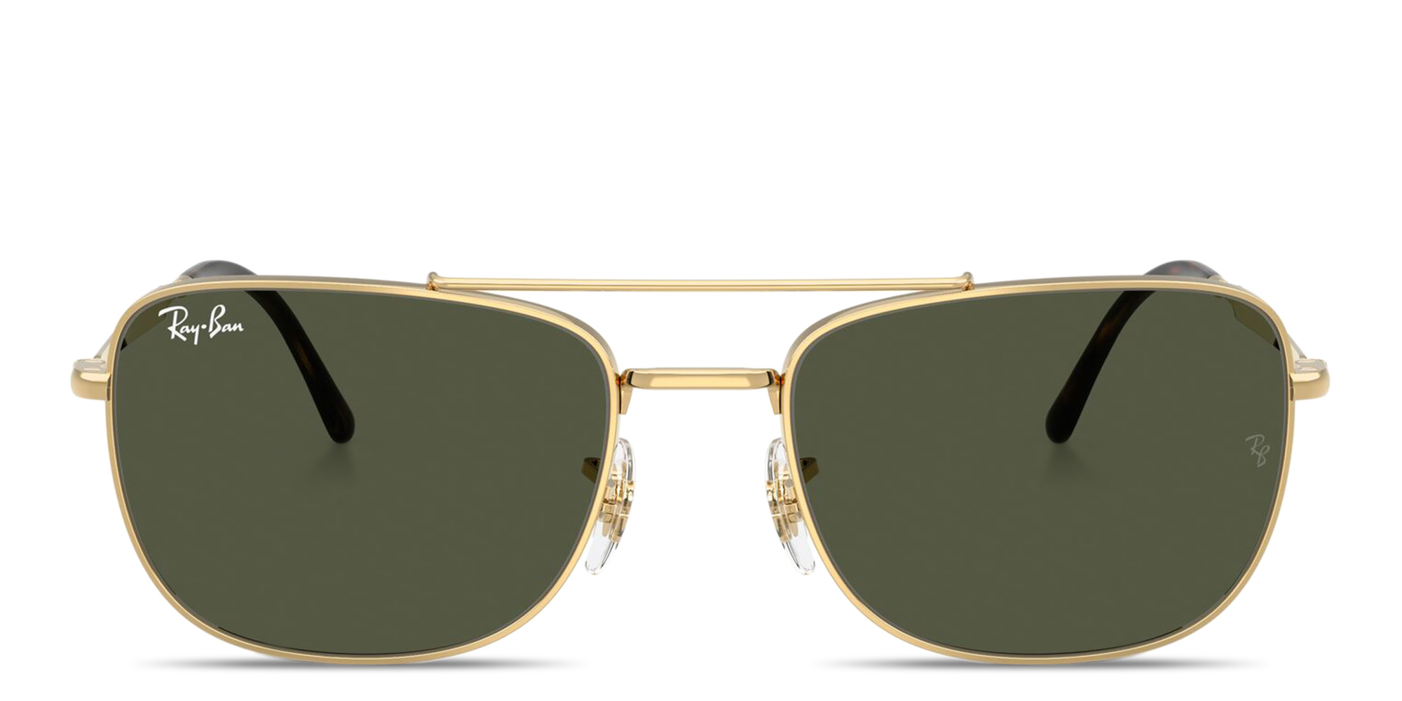Shop Ray-Ban Unisex Rectangle Sunglasses in Gold online.