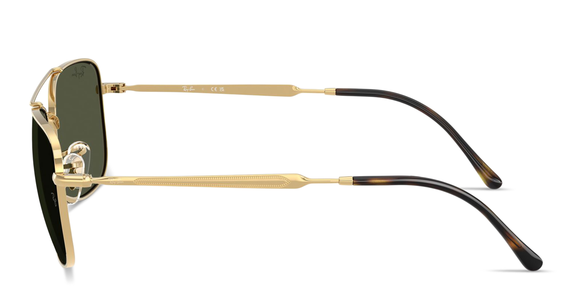 Shop Ray-Ban Unisex Rectangle Sunglasses in Gold online.