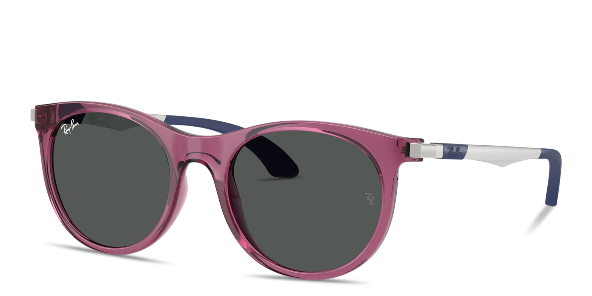 Ray-Ban Junior Kids Panthos Sunglasses in Transparent Violet – Product Photo 2
